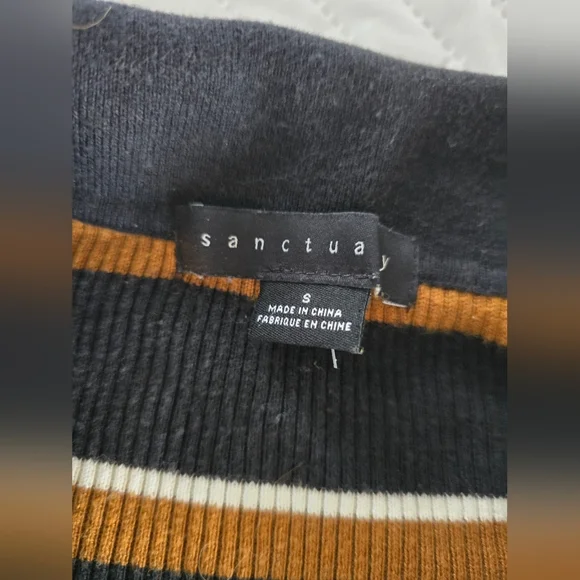 Sanctuary Your Love Striped Button Ribbed Cardigan Sweater Top - Picture 8 of 9